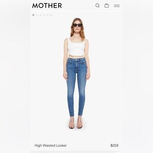 MOTHER High Waisted Looker Ankle Fray Denim Jeans in Hop On Hop Off size 24